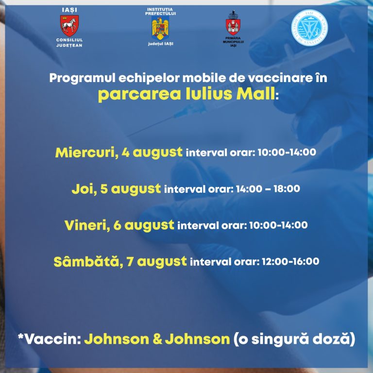 Echipe mobile de vaccinare în parcarea Iulius Mall. Vezi programul aici