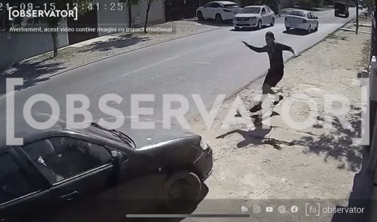 „Ai murit? Eşti şmecher, ă?”. Un șofer dă intenţionat cu maşina peste un tânăr, în Brăila! Imagini cu puternic impact emoţional