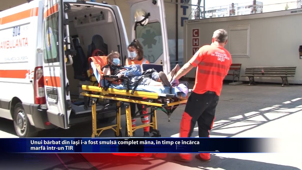 Unui barbat din Iasi i-a fost smulsa complet mana, in timp ce incarca marfa intr-un TIR