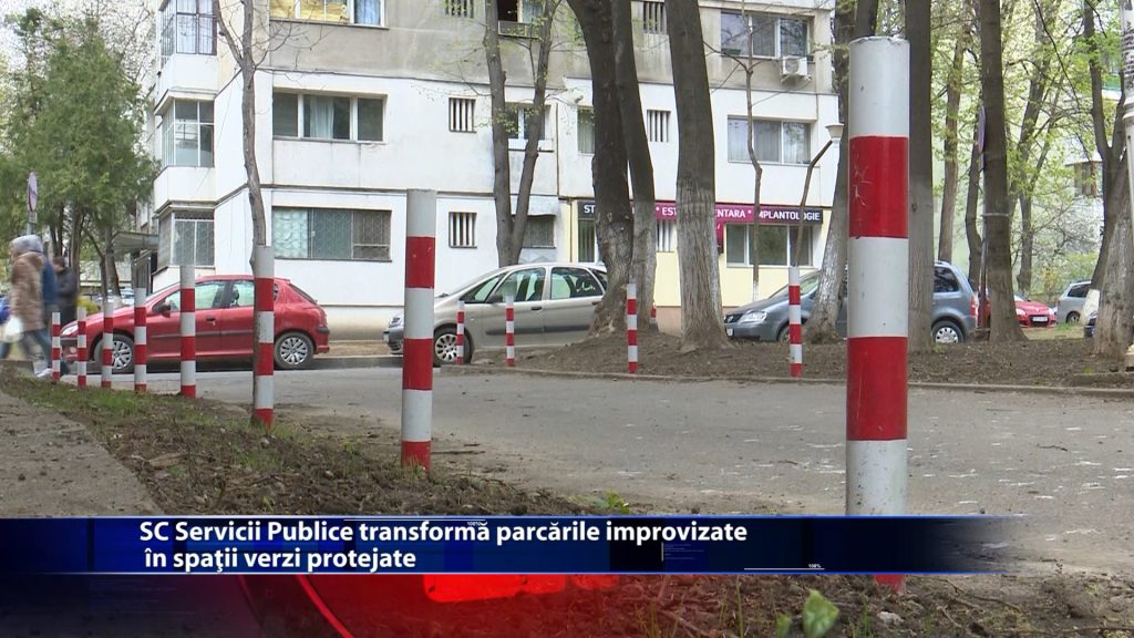 SC Servicii Publice transforma parcarile improvizate in spatii verzi protejate cu popici