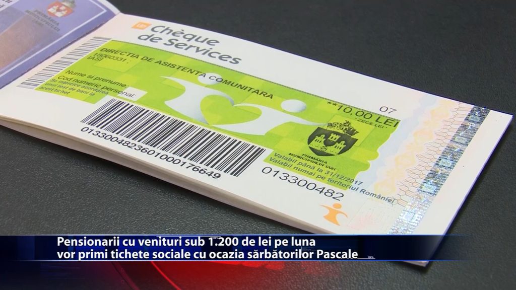 Pensionarii cu venituri sub 1.200 de lei pe luna vor primi tichete sociale cu ocazia sarbatorilor Pascale