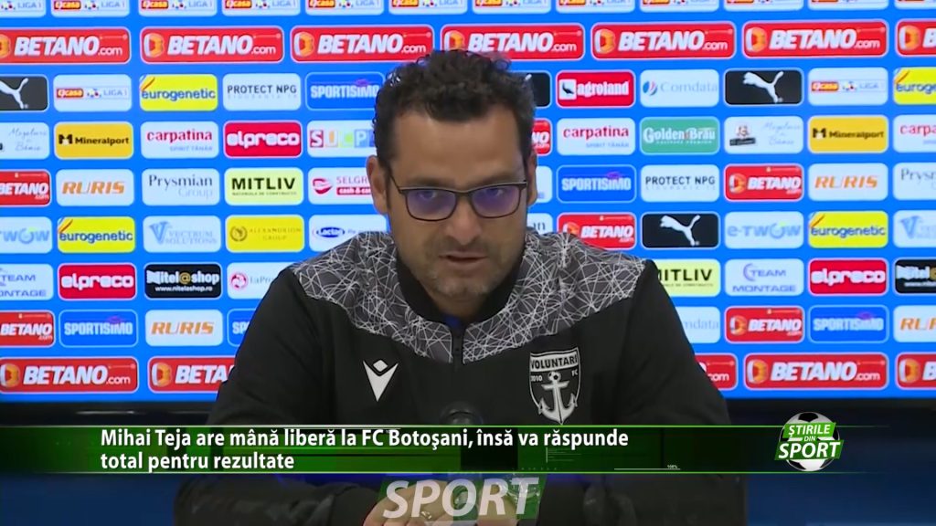 Mihai Teja are mana libera la FC Botosani, insa va raspunde total pentru rezultate. Pana acum nu a confirmat la nicio echipa