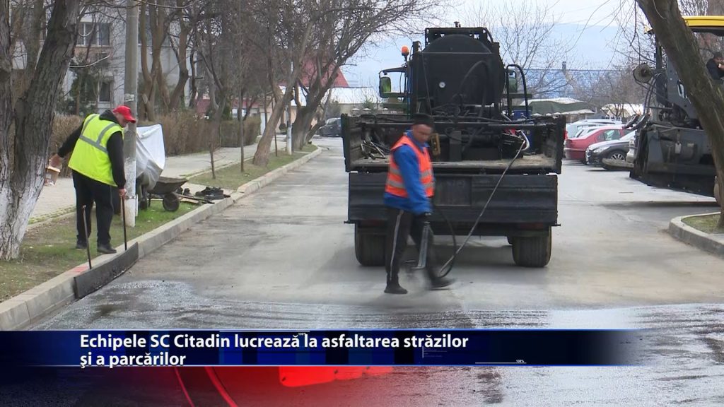 Echipele SC Citadin lucreaza la asfaltarea strazilor si a parcarilor