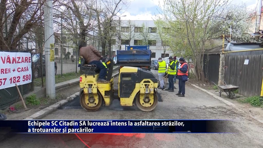 Echipele SC Citadin SA lucreaza intens la asfaltarea strazilor, a trotuarelor si parcarilor