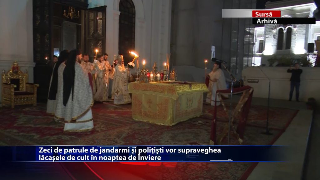 Zeci de patrule de jandarmi si politisti vor supraveghea lacasele de cult in noaptea de Inviere