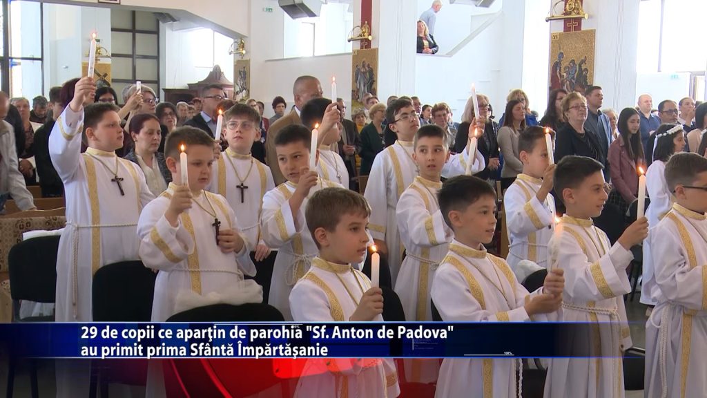 9 de copii ce apartin de parohia ,,Sf. Anton de Padova” au primit prima Sfanta Impartasanie