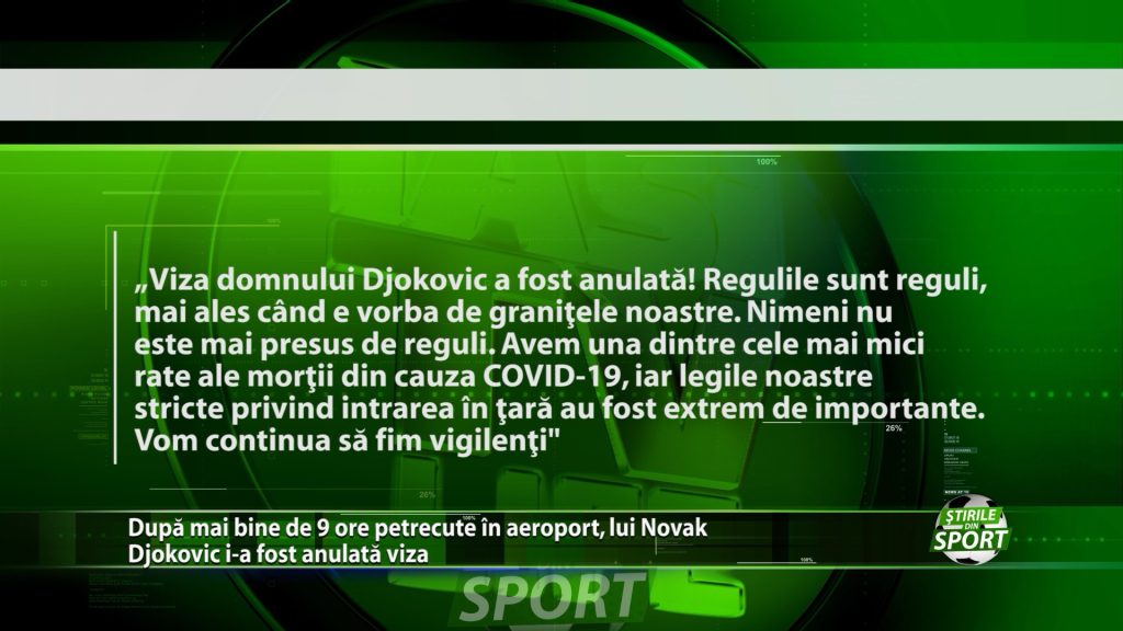 Dupa mai bine de 9 ore petrecute in aeroport, lui Novak Djokovic i-a fost anulata viza