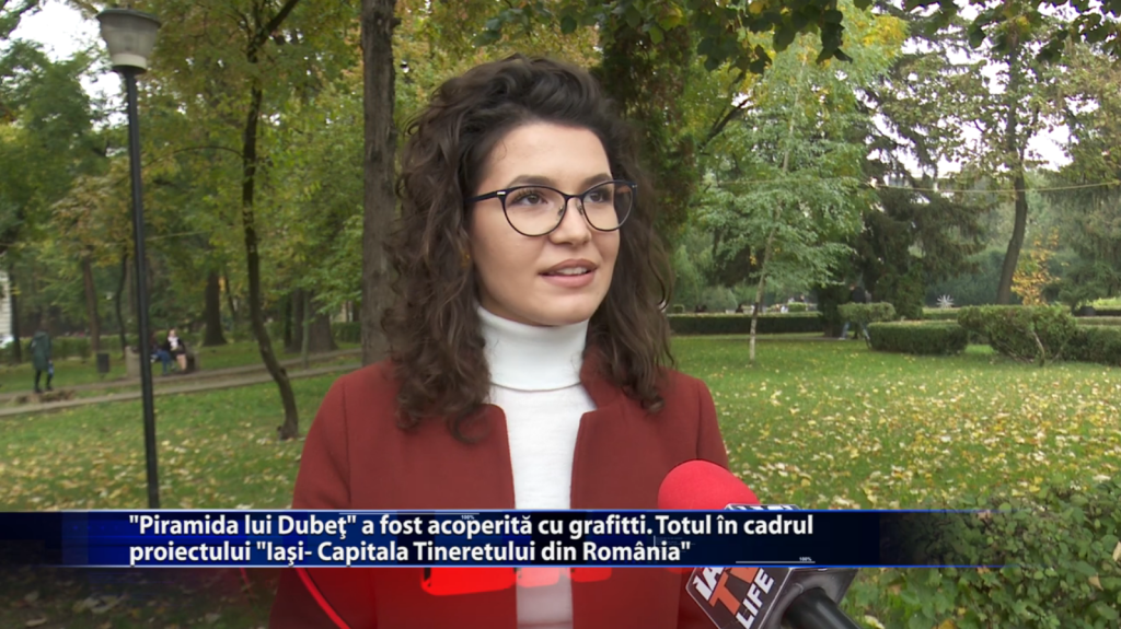 „Piramida lui Dubet” a fost acoperita cu grafitti. Totul in cadrul proiectului „Iasi- Capitala Tineretului din Romania”