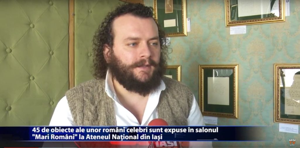 45 de obiecte ale unor romani celebri sunt expuse in salonul „Mari Romani” la Ateneul National din Iasi