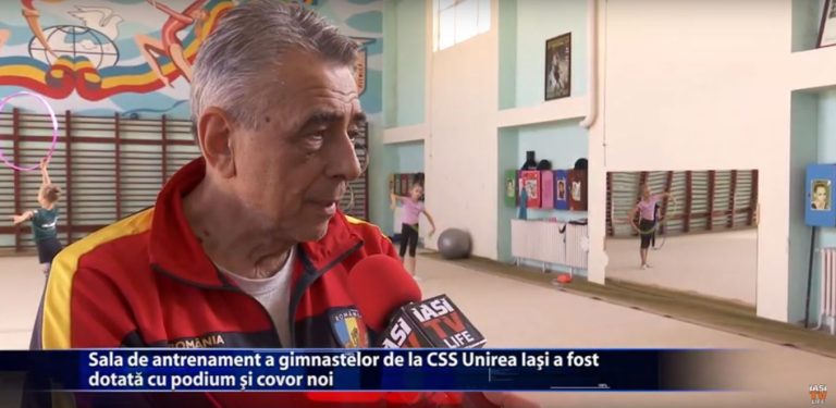 Sala de antrenament a gimnastelor de la CSS Unirea Iasi a fost dotata cu podium si covor noi