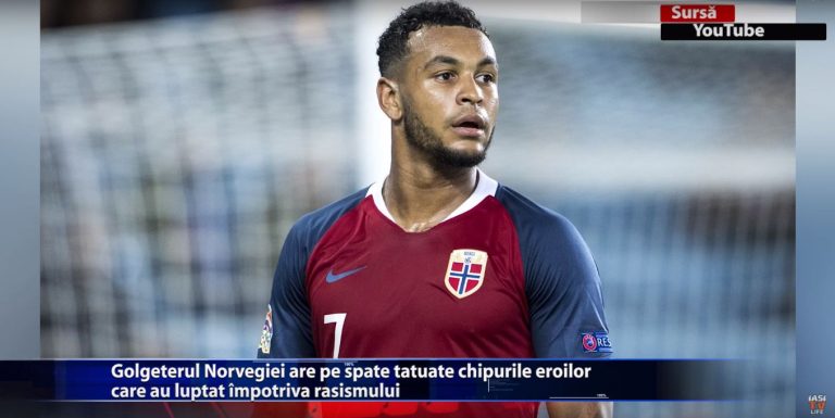 Golgeterul Norvegiei are pe spate tatuate chipurile eroilor care au luptat împotriva rasismului