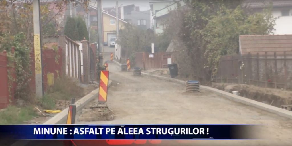 Intra in modernizarea cei doi km de drum de pe Aleea Strugurilor