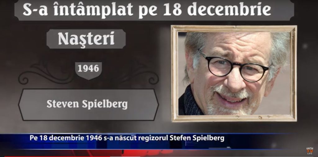 Pe 18 decembrie 1946 s-a nascut regizorul Steven Spielberg
