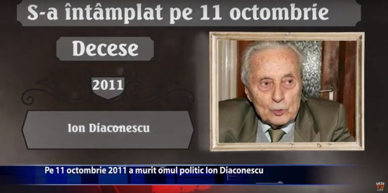 Pe 11 octombrie 2011 a murit omul politic Ion Diaconescu