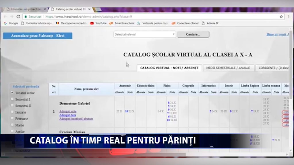 46 de scoli au inceput scoala cu cataloage online