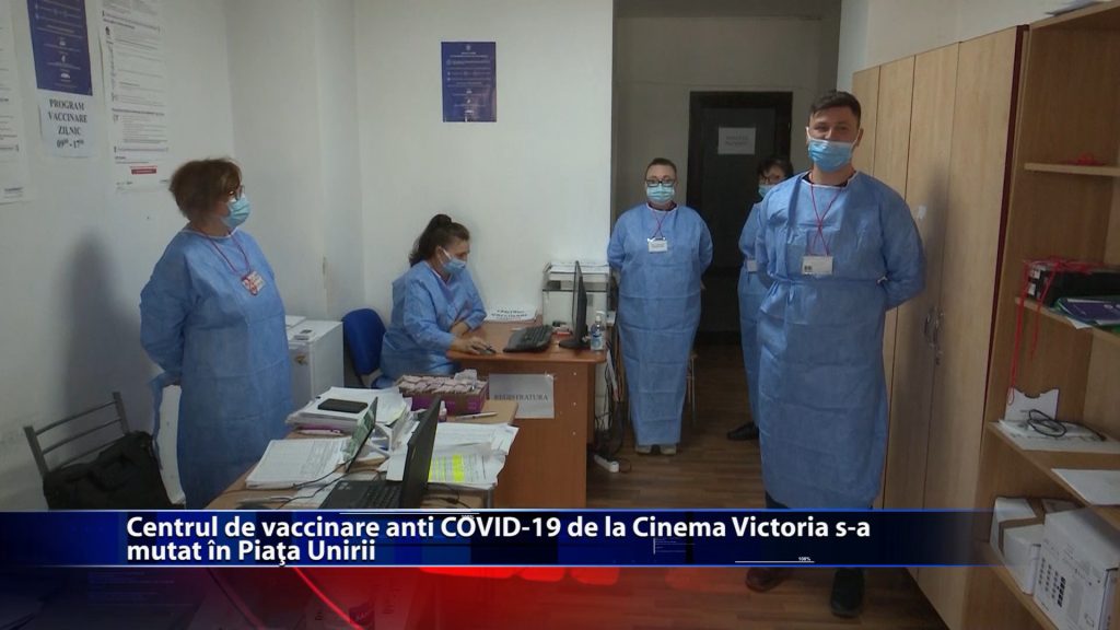 Centrul de vaccinare anti COVID-19 de la Cinema Victoria s-a mutat in Piata Unirii