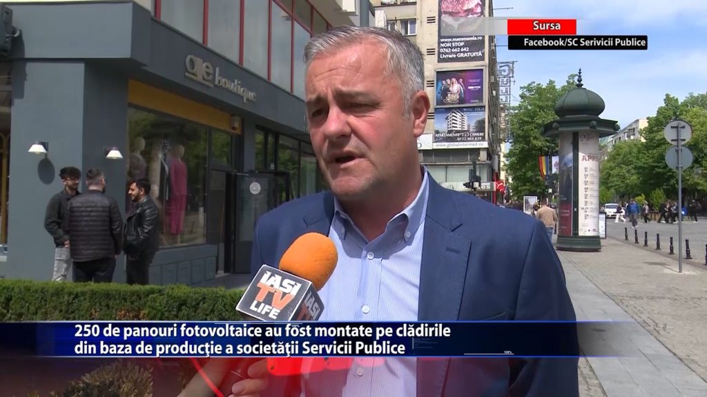 250 de panouri fotovoltaice au fost montate pe cladirile din baza de productie a societatii Servicii Publice