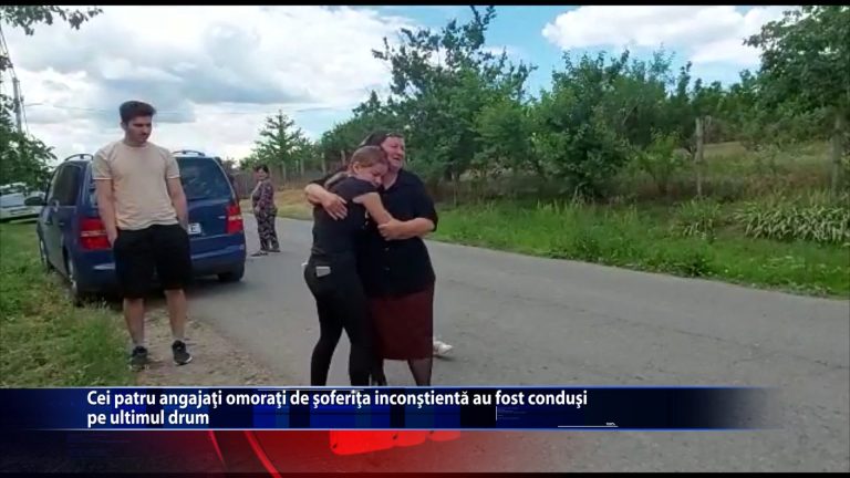 Cei patru angajati omorati de soferita inconstienta au fost condusi pe ultimul drum