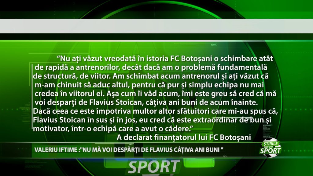 VALERIU IFTIME: „NU MA VOI DESPARTI DE FLAVIUS CATIVA ANI BUNI!”