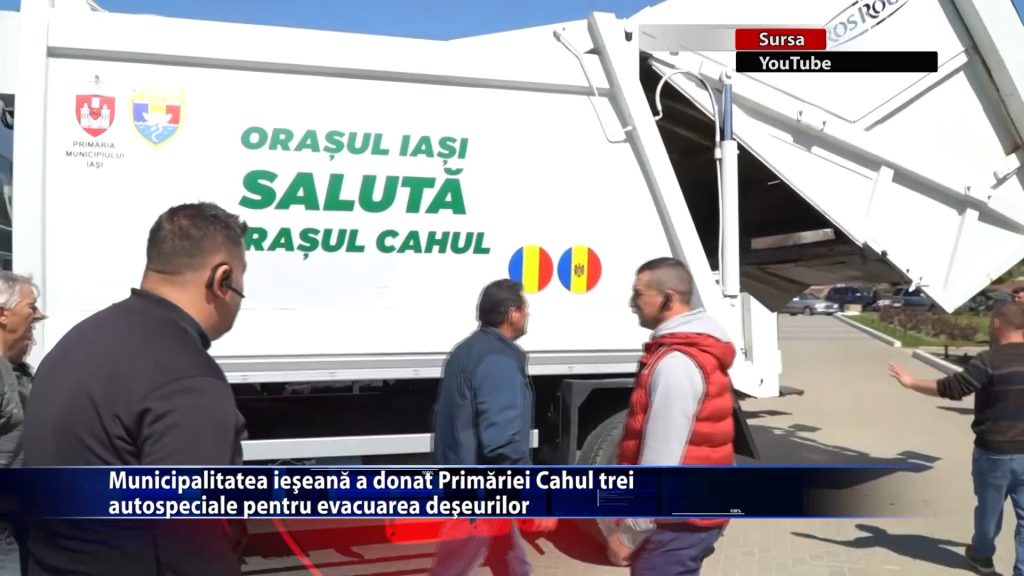 Municipalitatea ieseana a donat Primariei Cahul trei autospeciale pentru evacuarea deseurilor