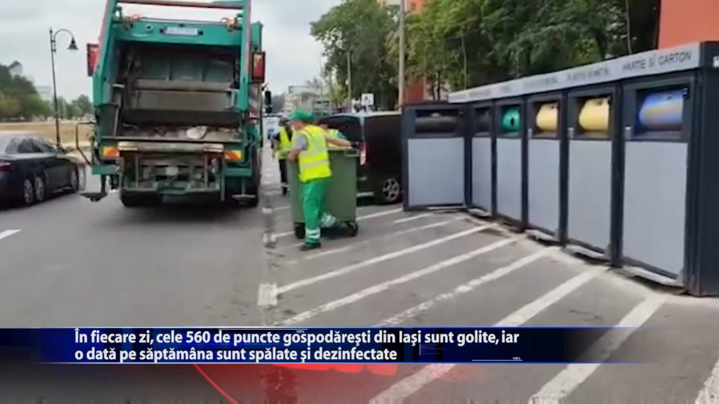 In fiecare zi cele 560 de puncte gospodaresti din Iasi sunt golite, iar o data pe saptamana sunt spalate si dezinfectate