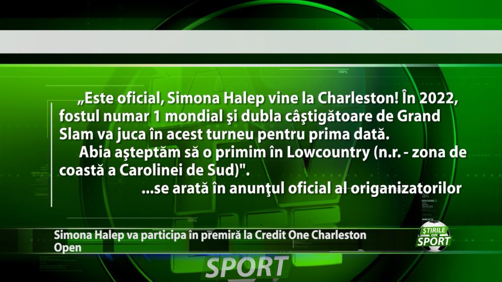 Simona Halep va participa in premiera la Credit One Charleston Open