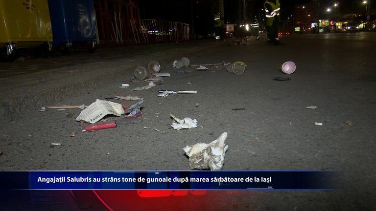 Angajatii Salubris au strans tone de gunoaie dupa marea sarbatoare de la Iasi