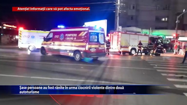 Sase persoane au fost ranite in urma ciocniirii violente dintre doua autoturisme