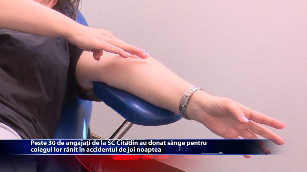Peste 30 de angajati de la SC Citadin SA au donat sange pentru colegul lor ranit in accidentul de joi noaptea