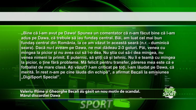 Valeriu Iftime si Gheorghe Becali au gasit un nou motiv de scandal. Marul discordiei Dawa