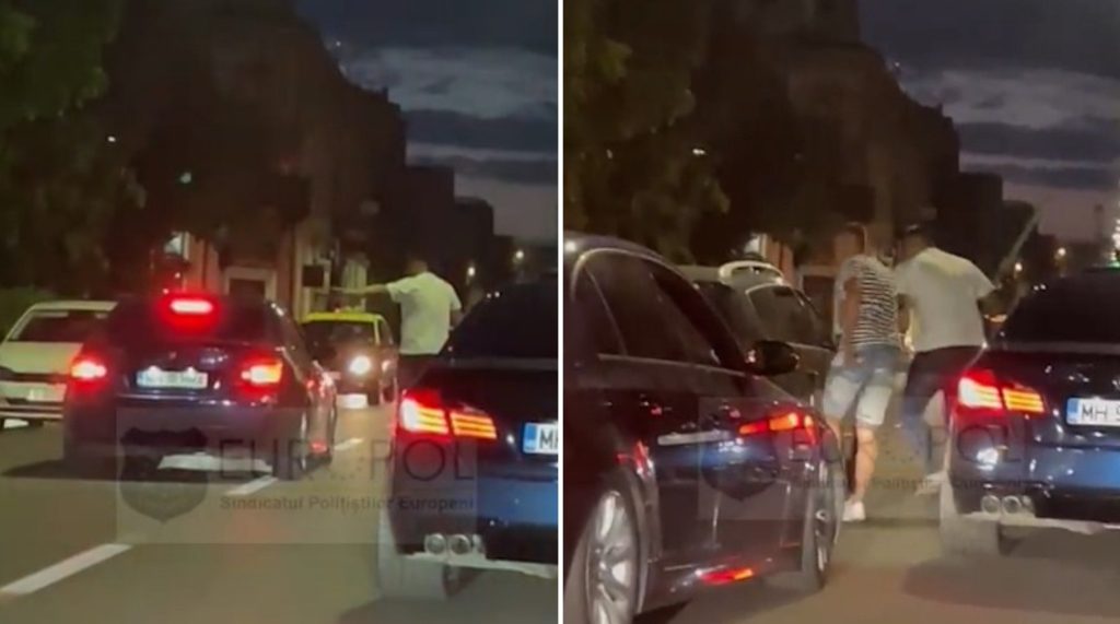 Polițist amenințat cu bâta în trafic! Acesta era cu soția și copilul în mașină
