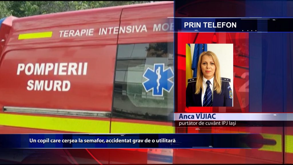 Un copil care cersea la semafor, accidentat grav de o autoutilitara