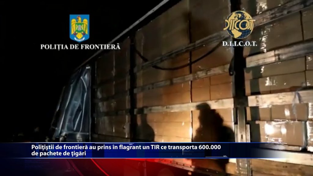 Politistii de frontiera au prins in flagrant un TIR ce transporta 600.000 de pachete de tigari