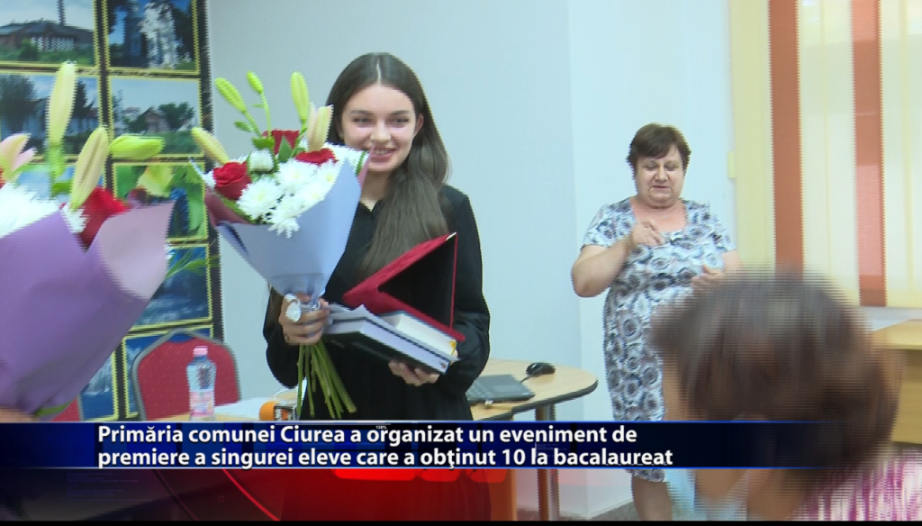 Primaria comunei Ciurea a organizat un eveniment de premiere a singurei eleve care a obtinut 10 la bacalaureat