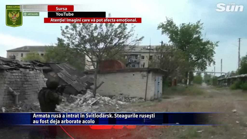 Armata rusa a intrat in Svitlodarsk. Steagurile rusesti au fost deja arborate acolo