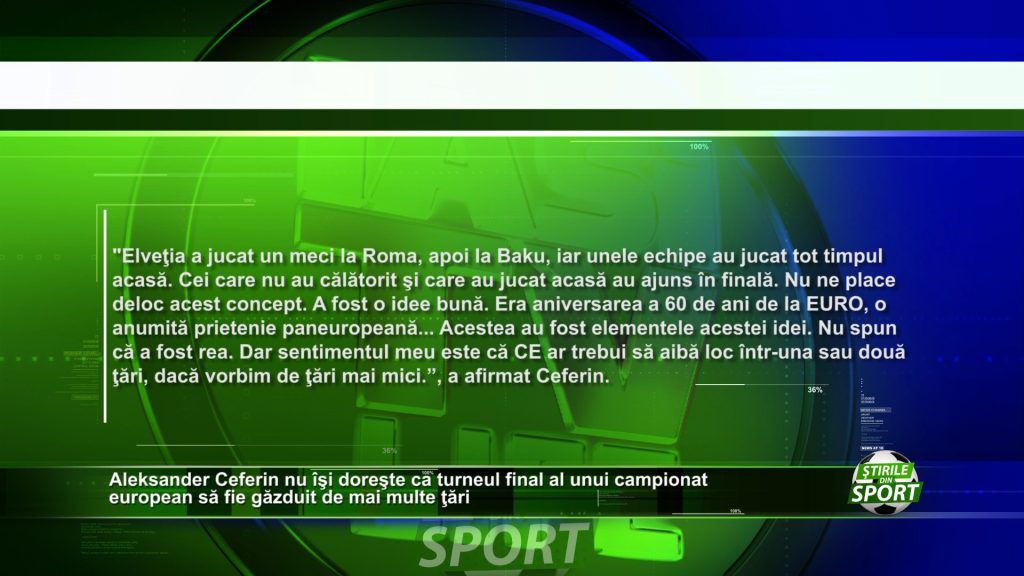 Aleksander Ceferin nu isi doreste ca turneul final al unui campionat european sa fie gazduit de mai multe tari