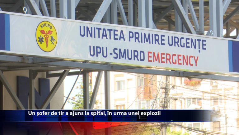 Un șofer de tir a ajuns la spital, în urma unei explozii