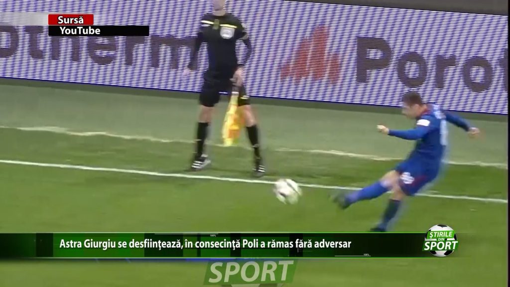 Astra Giurgiu se desfiinteaza, in consecinta Poli a ramas fara adversar Meciul contra Unirii Constanta a reprezentat ultima aparitie pe teren a fostei campioane