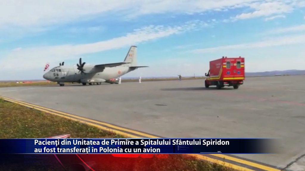 Patru pacienți din Unitatea de Primire a Spitalului Sfântul Spiridon au fost transferați în Polonia cu un avion