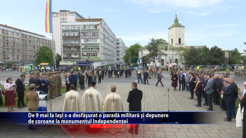 De 9 mai la Iasi s-a desfasurat o parada militara si depunere de coroane la monumentul Independentei