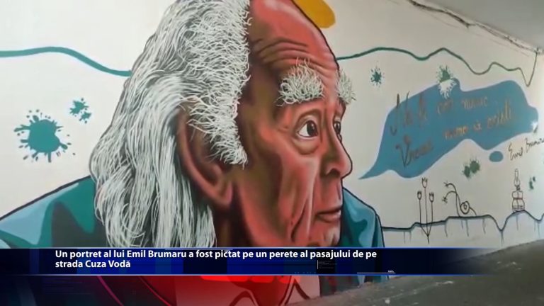 Un portret al lui Emil Brumaru a fost pictat pe un perete al pasajului de pe strada Cuza Voda