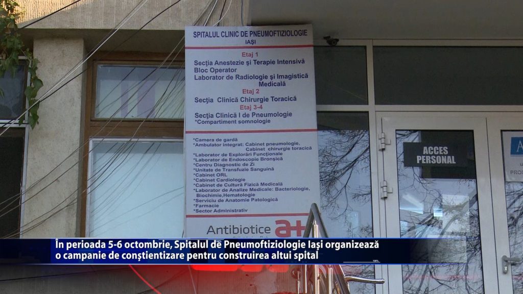 In perioada 5-6 octombrie, Spitalul de Pneumologie Iasi organizeaza o campanie de constientizare pentru construirea altui spital