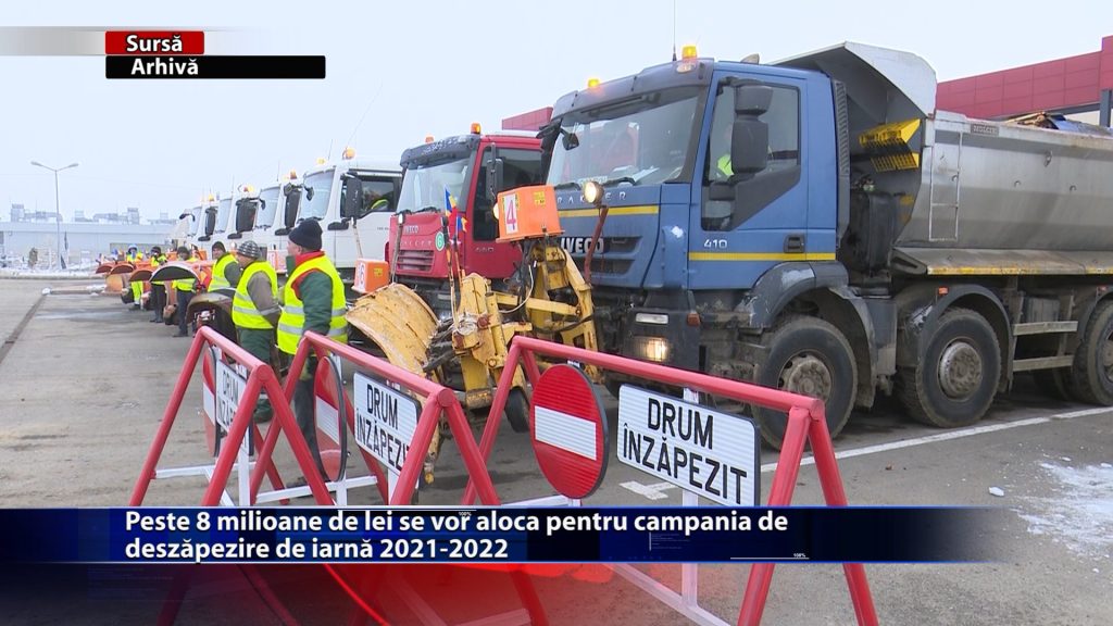 Peste 8 milioane de lei se vor aloca pentru campania de deszăpezire din iarna 2021 – 2022