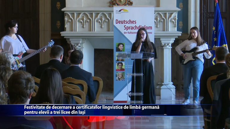 Festivitate de decernare a certificatelor lingvistice de limba germana pentru elevii a trei licee din Iasi