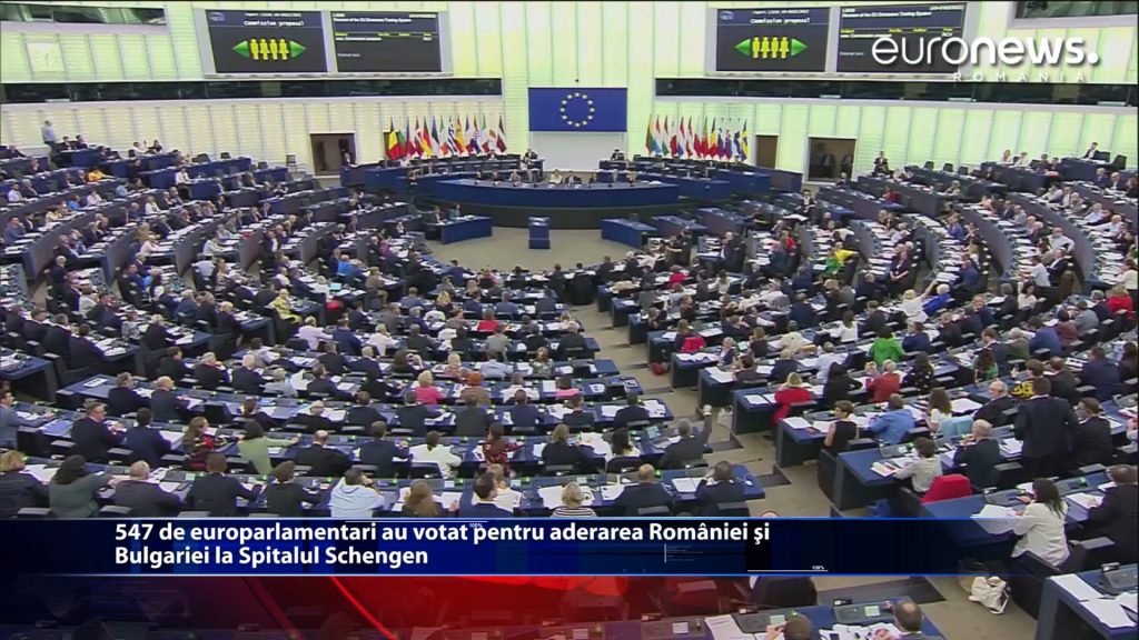 547 de europarlamentari au votat pentru aderarea Romaniei si Bulgariei la Spatiul Schengen