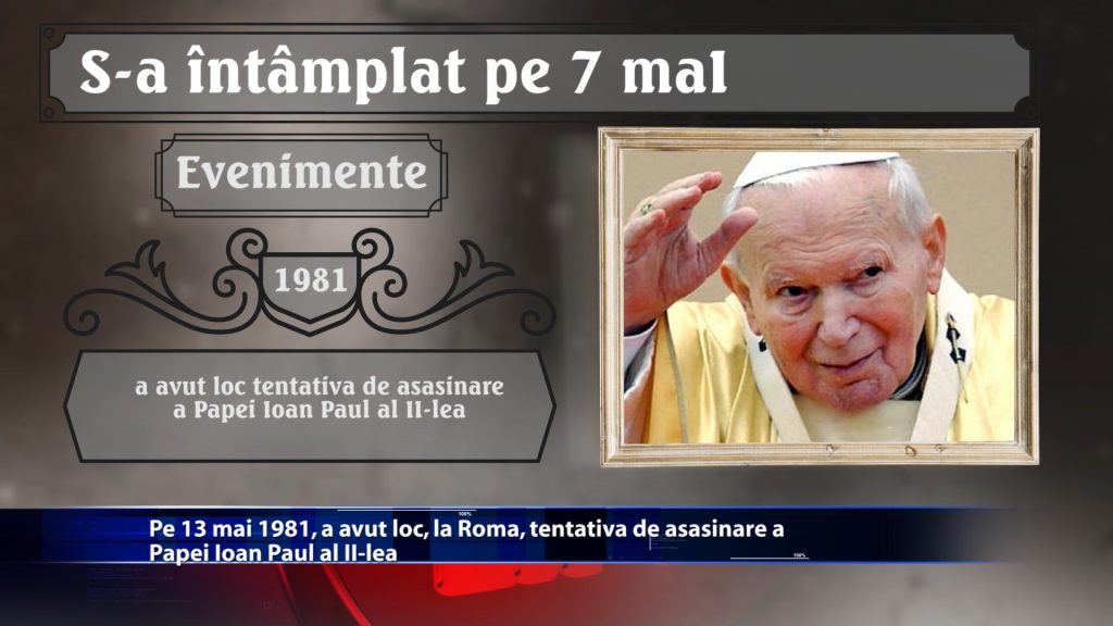 Pe 13 mai 1981, a avut loc, la Roma, tentativa de asasinare a Papei Ioan Paul al II-lea