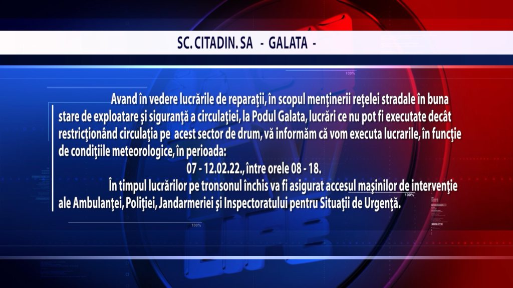 ANUNȚ CITADIN GALATA