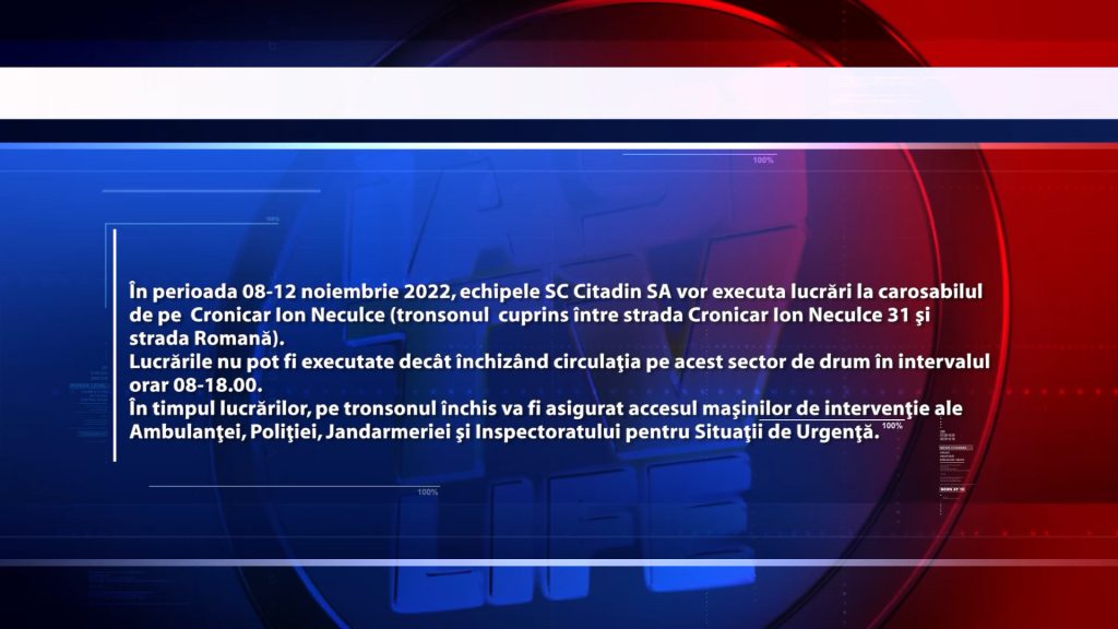 Anunț Citadin / Str. Cronicar Ion Neculce