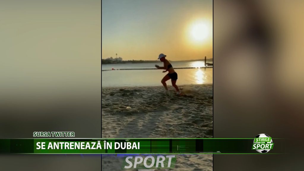 SIMONA HALEP SE ANTRENEAZA PE UNA DINTRE PLAJELE DIN DUBAI