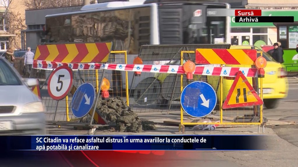 SC Citadin va reface asfaltul distrus in urma avariilor la conductele de apa potabila si canalizare
